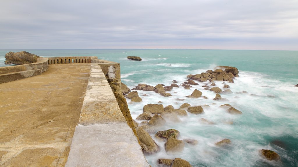 Virgin\'s Rock showing views, landscape views and rocky coastline