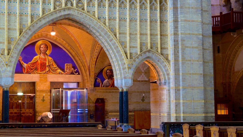 Cathedral of Saint Bavo featuring religious elements, interior views and a church or cathedral