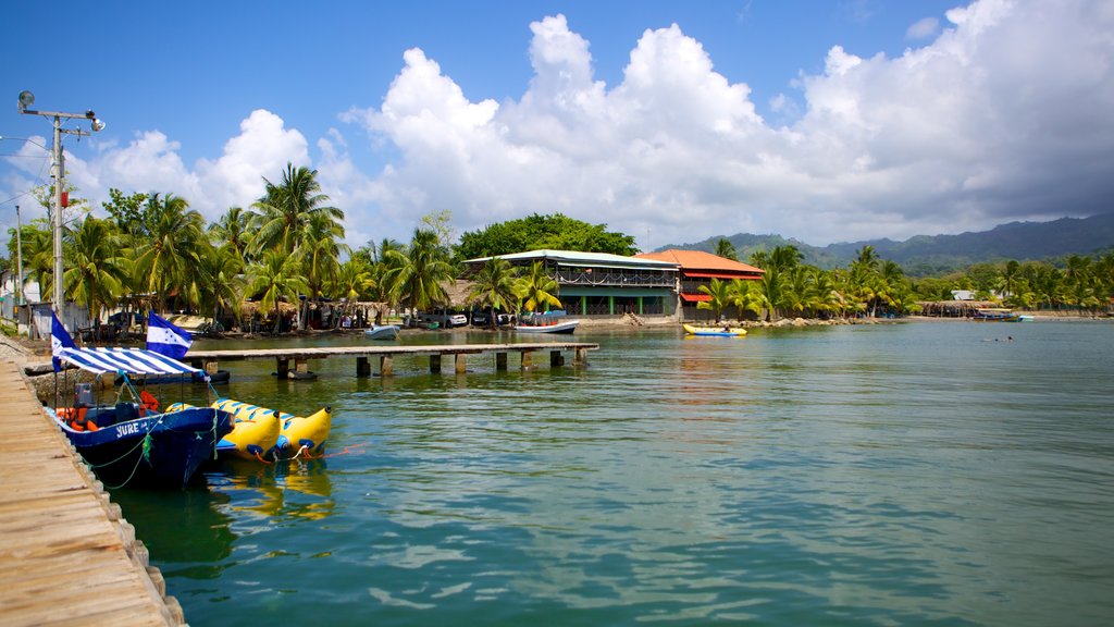 Omoa ofreciendo escenas tropicales, vista panorámica y vista general a la costa