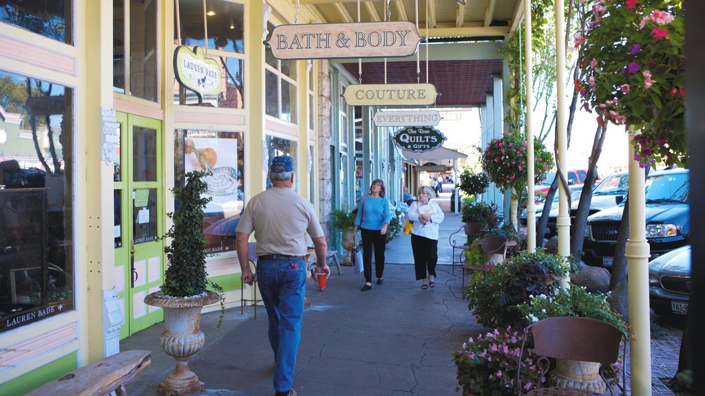 Fredericksburg which includes shopping, flowers and a coastal town