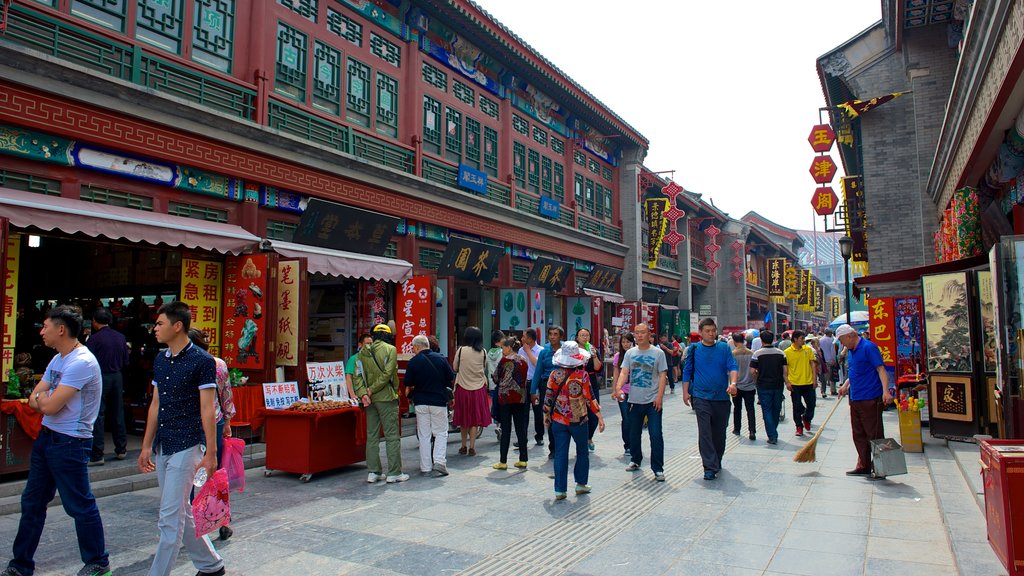 Ancient Culture Street showing street scenes as well as a large group of people