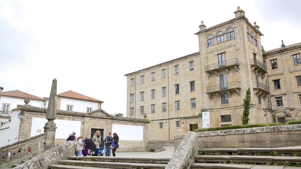 San Martino Pinario Monastery featuring a square or plaza, a church or cathedral and heritage architecture