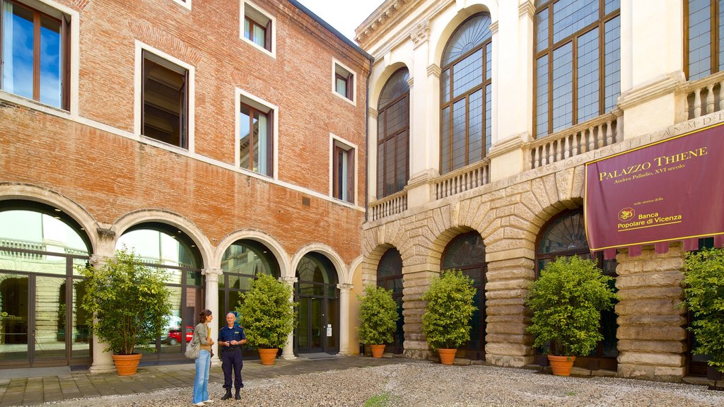 Palazzo Thiene which includes a square or plaza and street scenes