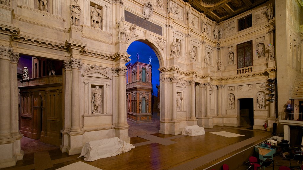 Vicenza which includes theatre scenes and interior views