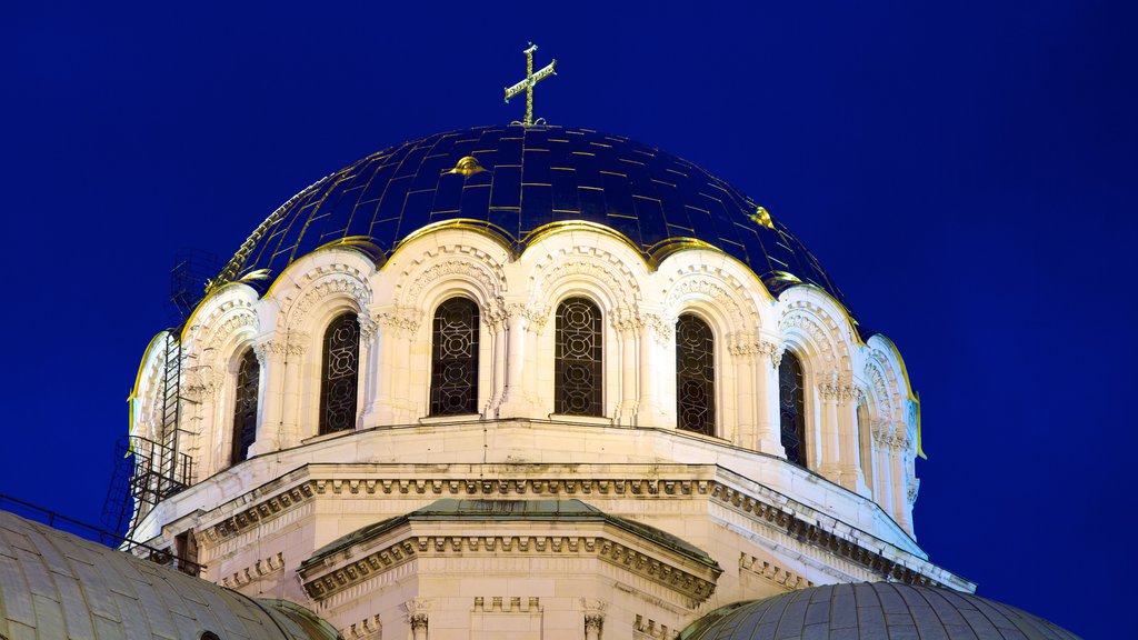 Catedral Alexander Nevski que incluye patrimonio de arquitectura y una iglesia o catedral