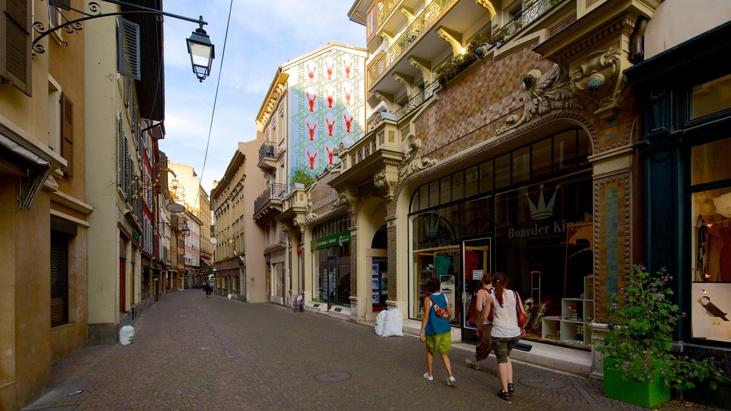 Vevey which includes street scenes