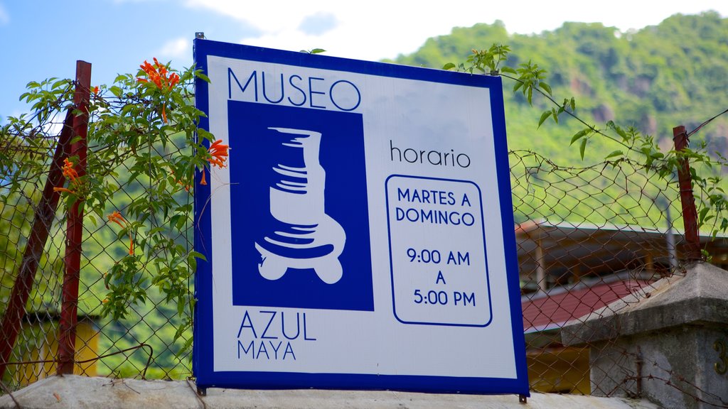 Lake Atitlan which includes signage