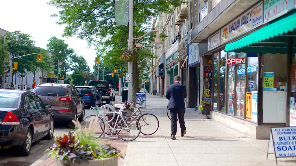 Guelph que incluye escenas urbanas y también un hombre