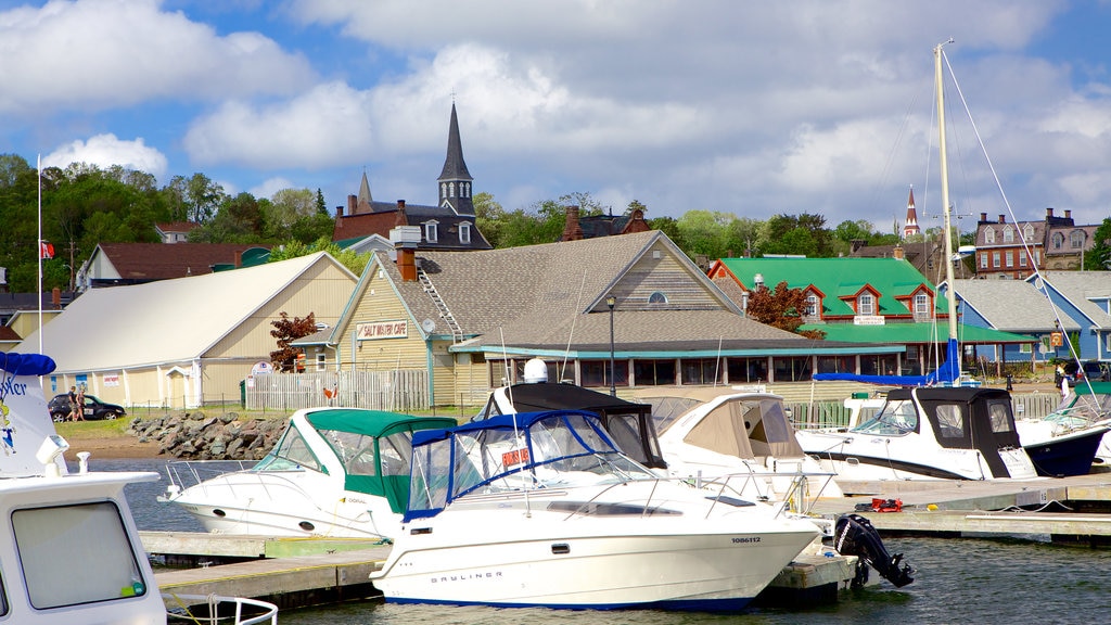 Pictou featuring a bay or harbour and boating