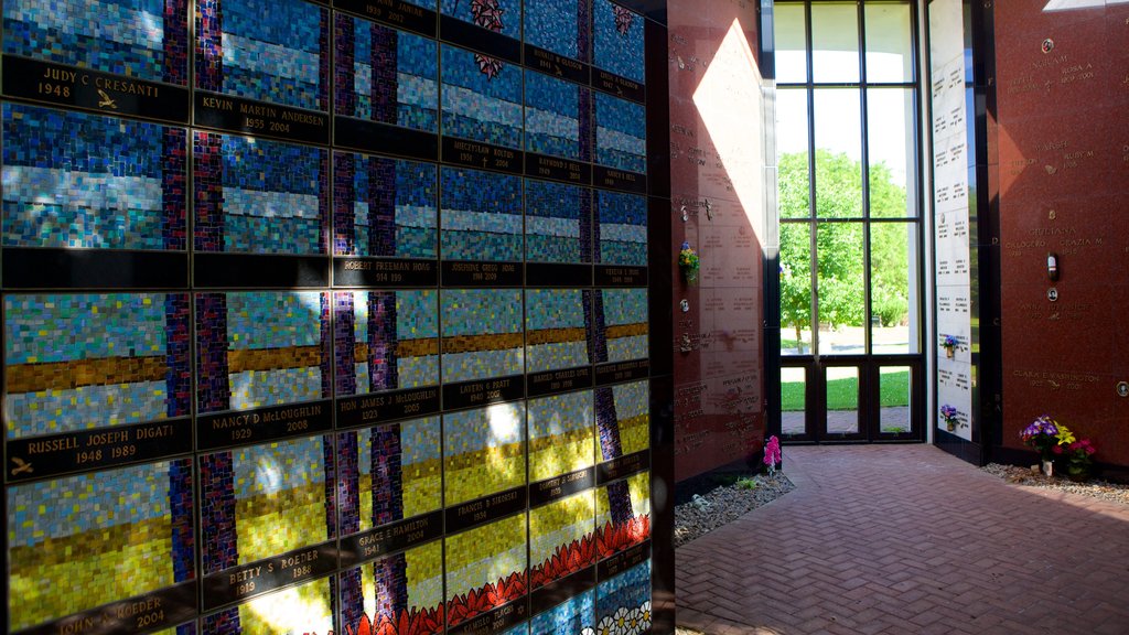 Forest Lawn Cemetery showing interior views and a cemetery