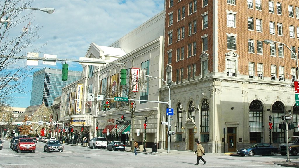 White Plains showing street scenes