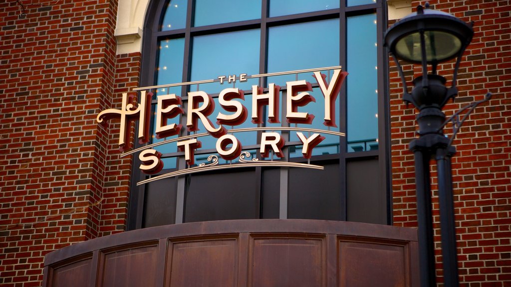 The Hershey Story Museum fasiliteter samt skilt