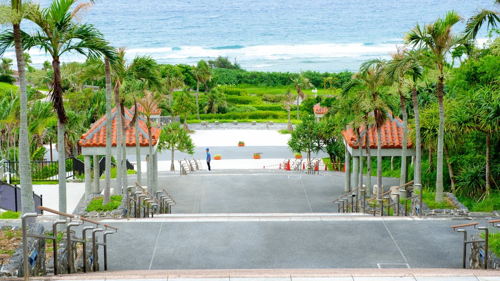 Ocean Expo Memorial Park showing tropical scenes and general coastal views