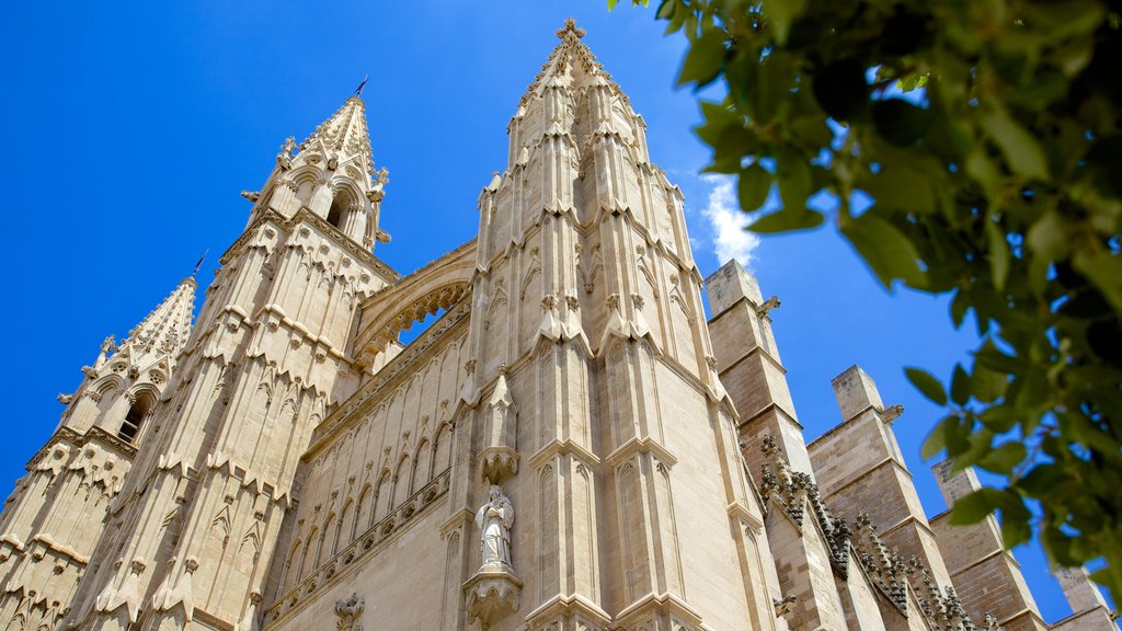 Mallorca Cathedral featuring a church or cathedral, religious elements and heritage architecture