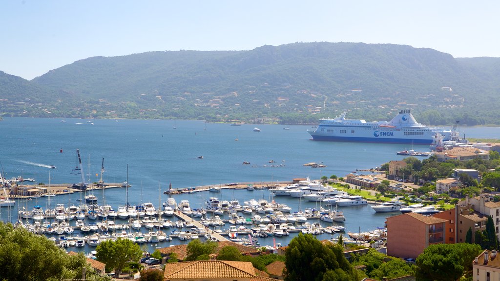 Porto-Vecchio showing a marina and a coastal town