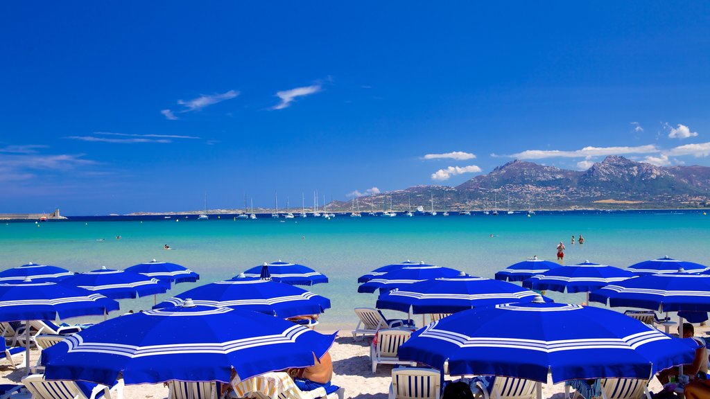 Praia de Calvi caracterizando uma praia de areia e paisagens litorâneas