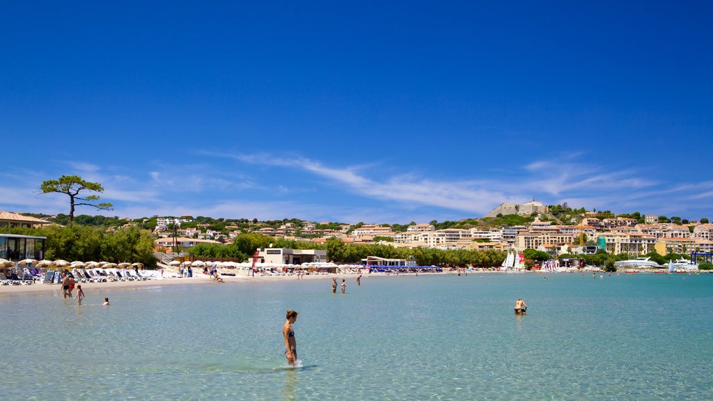 Calvi Beach showing a coastal town and a beach