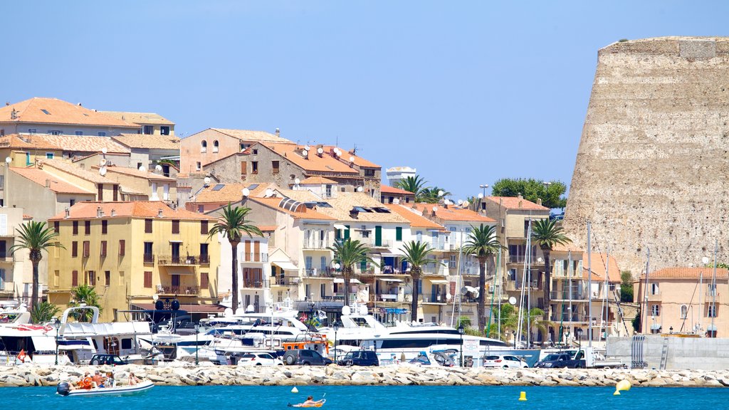 Calvi Beach showing a coastal town