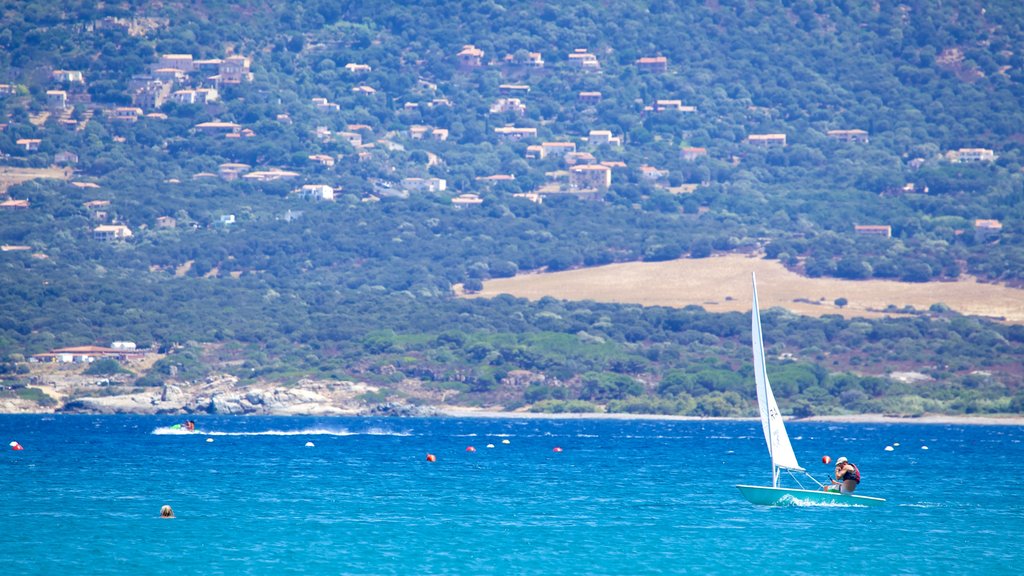 Calvi Beach showing sailing