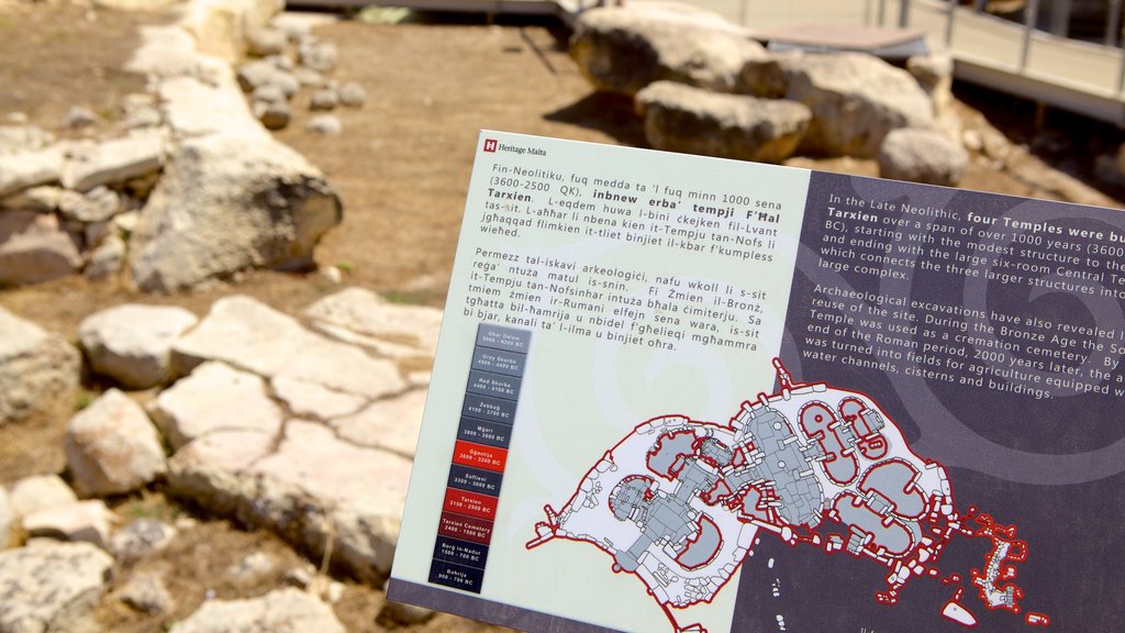 Tarxien Temples showing signage