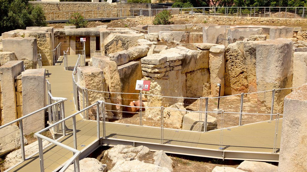 Det Megalitiske Tempel Tarxien og byder på bygningsruiner