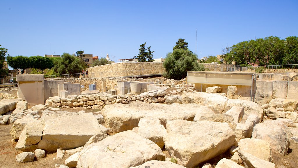 Det Megalitiske Tempel Tarxien som viser bygningsruiner