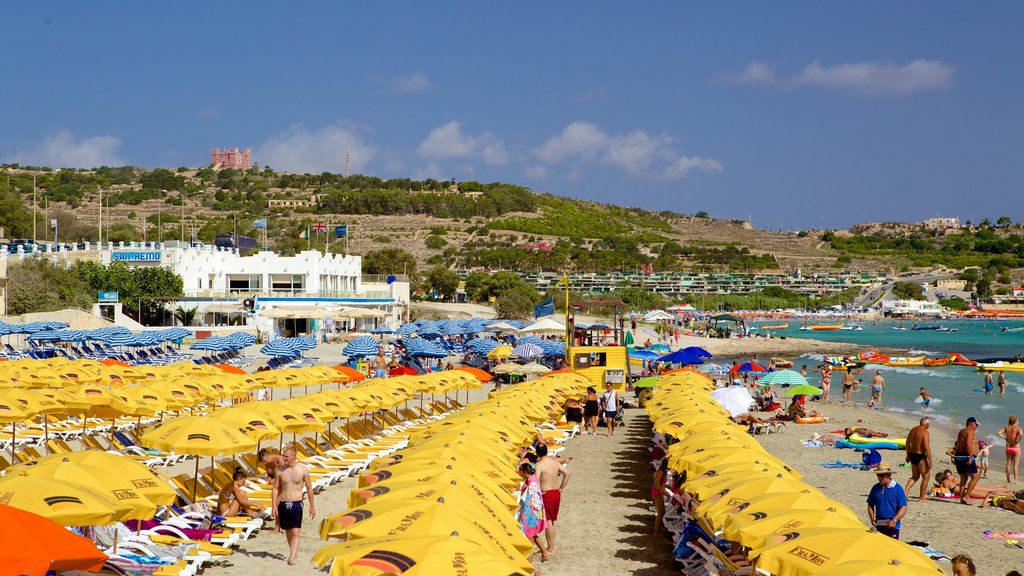 Mellieha Bay showing a beach