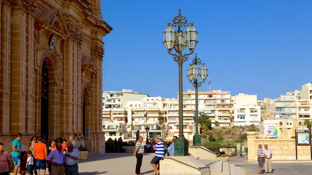 Mellieha Church showing religious aspects, a church or cathedral and a city