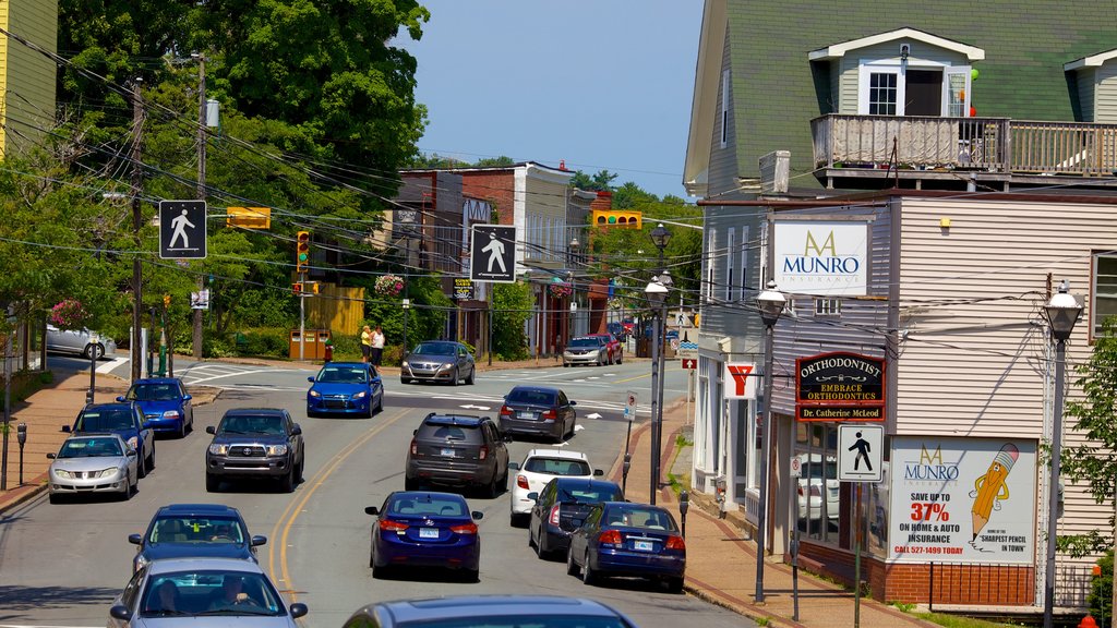 Bridgewater showing signage, street scenes and a small town or village