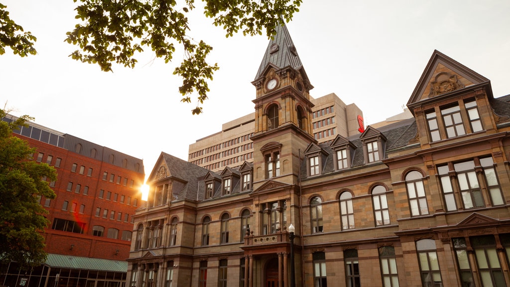 Halifax City Hall mostrando arquitetura de patrimônio e um edifício administrativo