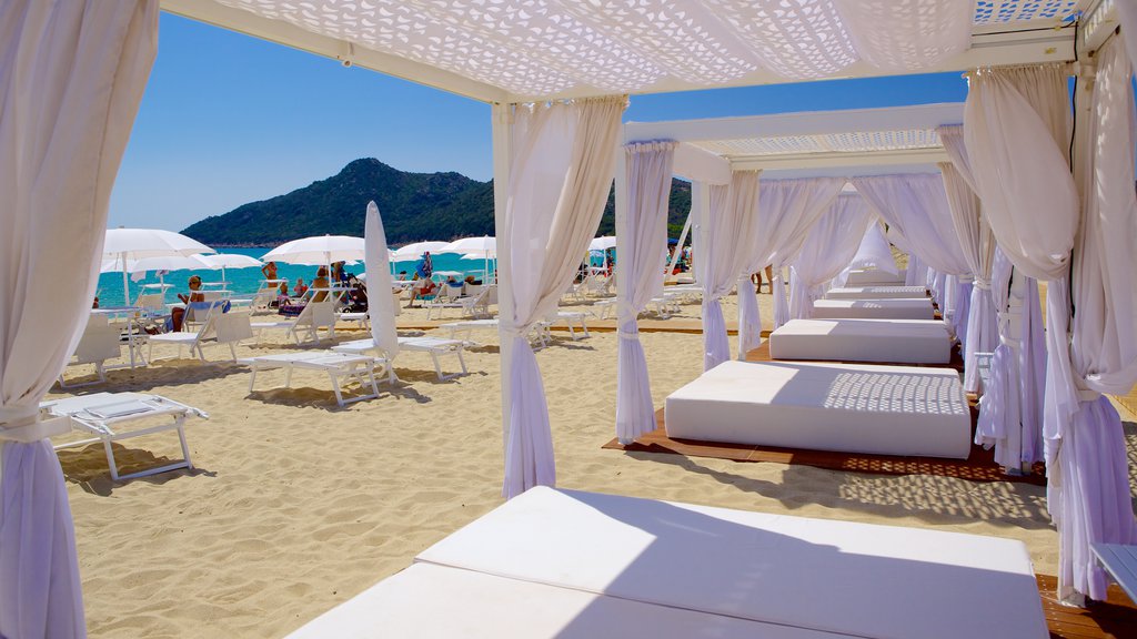 Cala Sinzias showing a beach