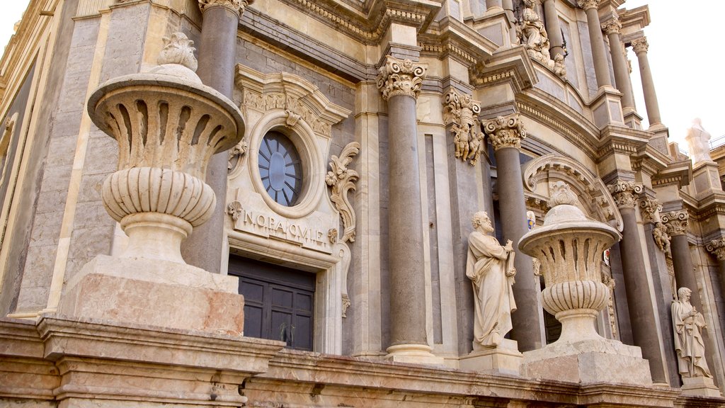 Catedral de Catania mostrando elementos religiosos, una iglesia o catedral y arquitectura patrimonial