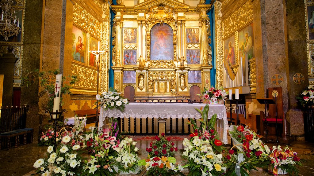 Lluc Monastery showing a church or cathedral, heritage architecture and religious elements