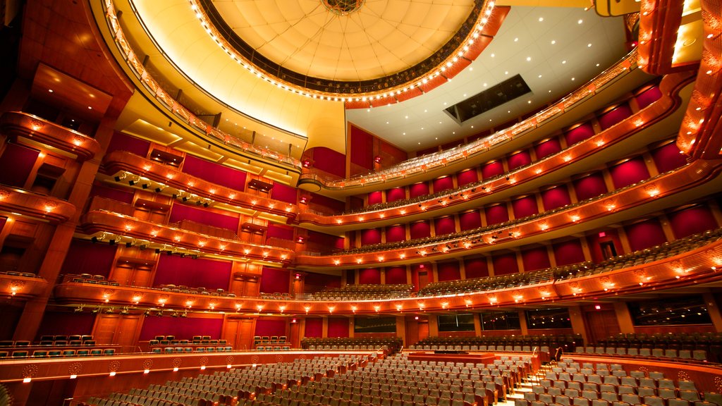 New Jersey Performing Arts Center mostrando escenas de teatro, vista interna y arquitectura moderna