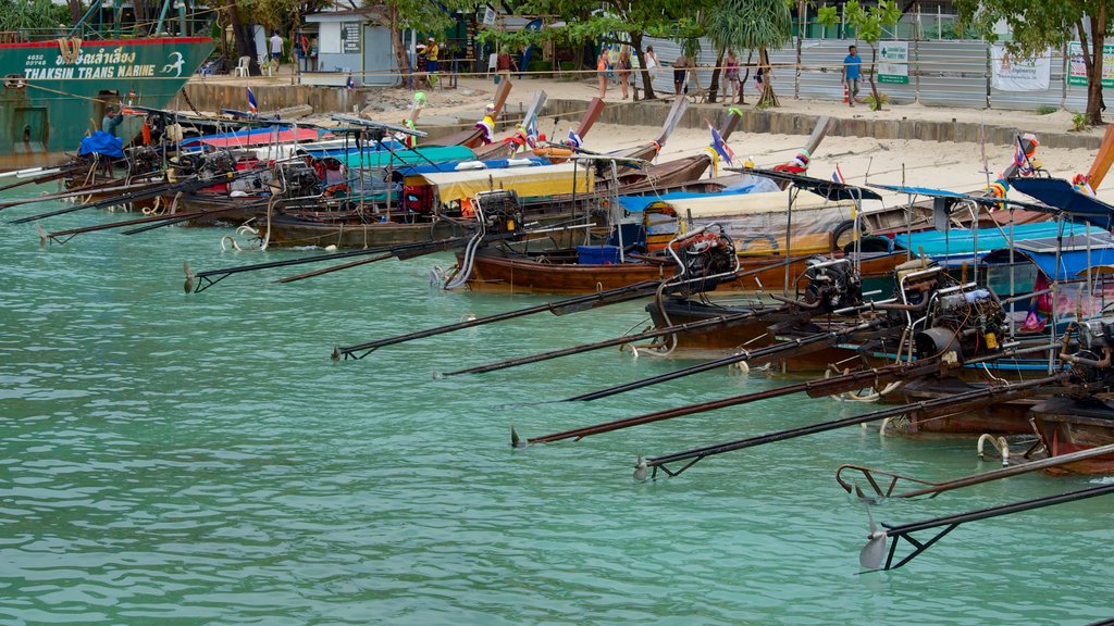 Ao Ton Sai Beach showing general coastal views, a bay or harbour and boating