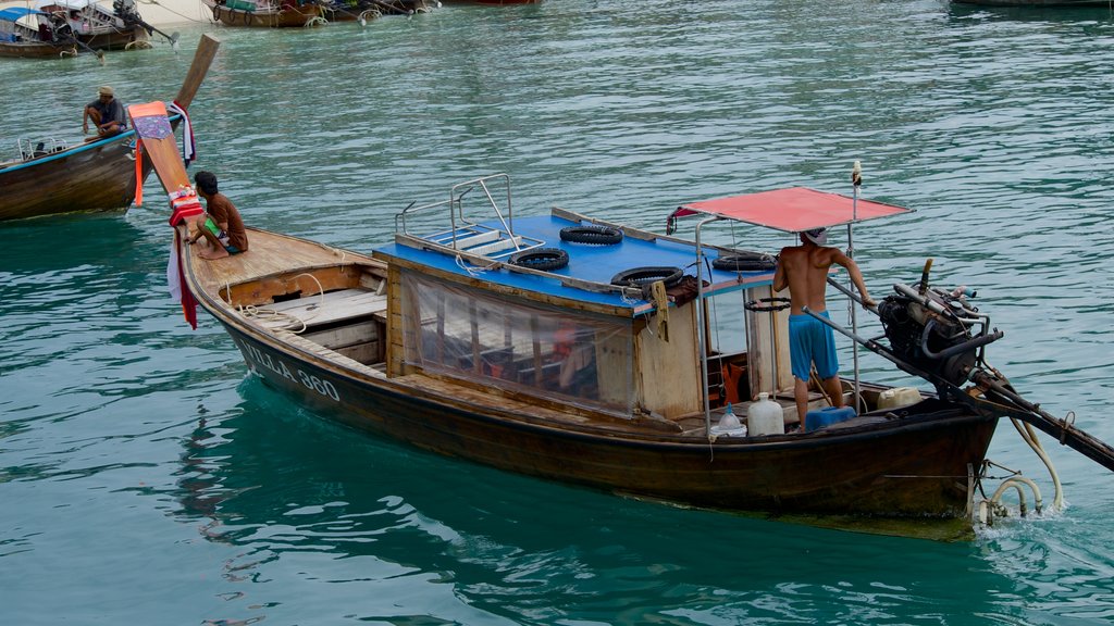 Ao Ton Sai Beach which includes boating and general coastal views