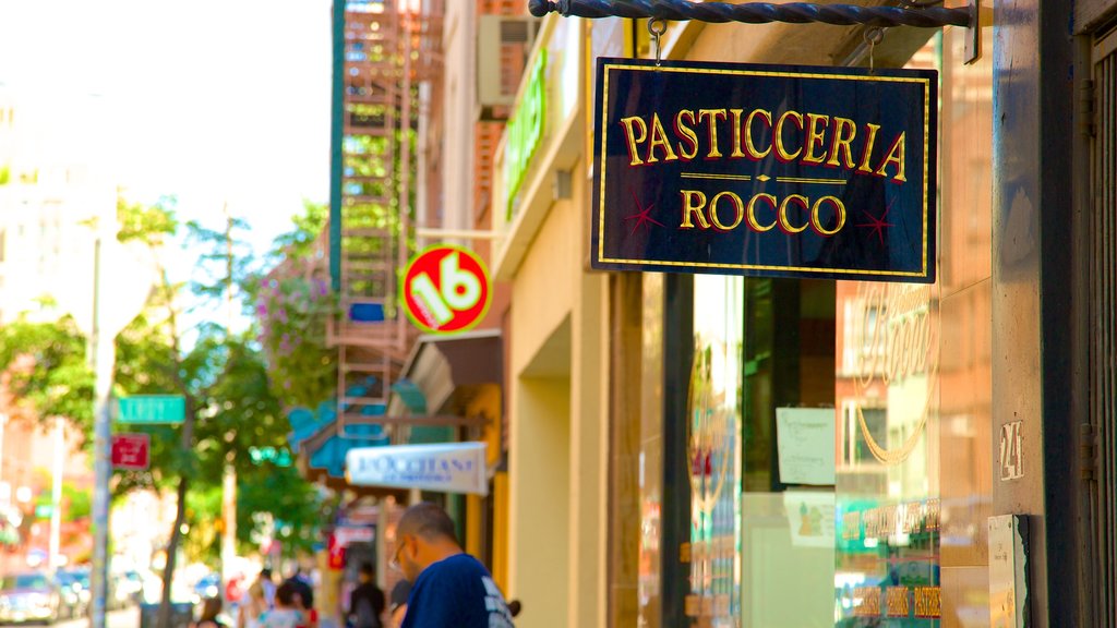 Bleecker Street featuring street scenes and signage