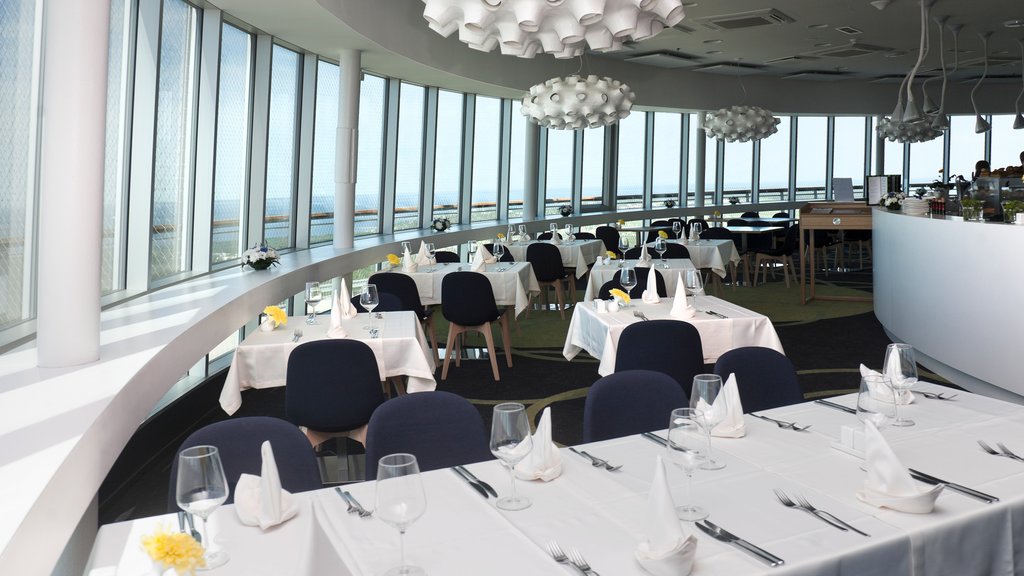 Tallinn TV Tower featuring interior views and dining out