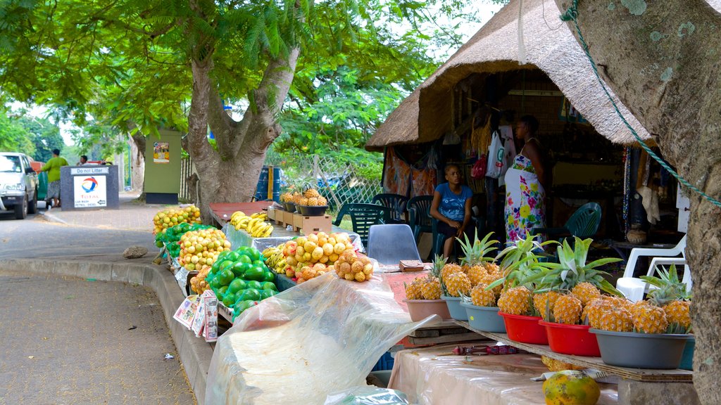 St. Lucia mostrando mercados e comida