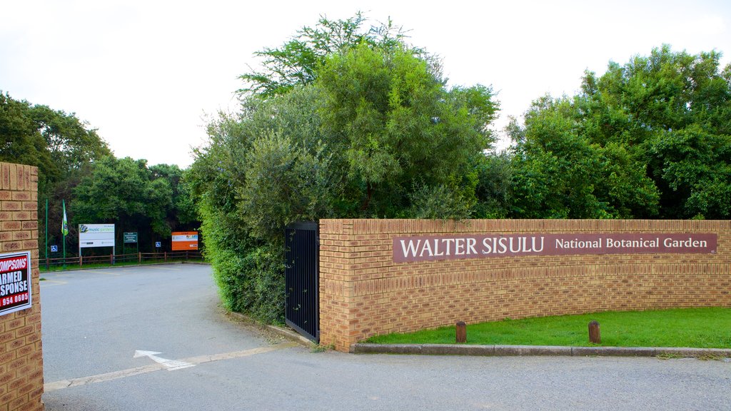 Walter Sisulu Botanical Gardens showing signage