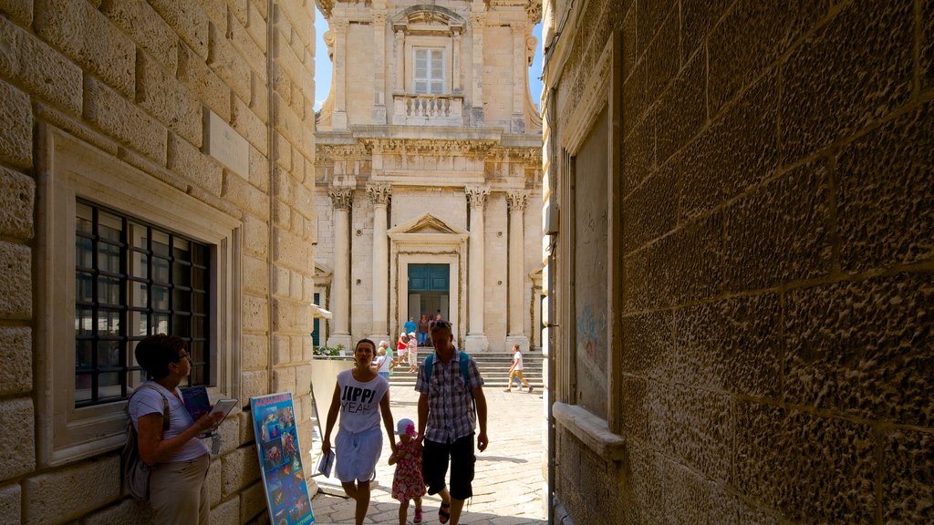 Dubrovnik Cathedral featuring street scenes and heritage architecture