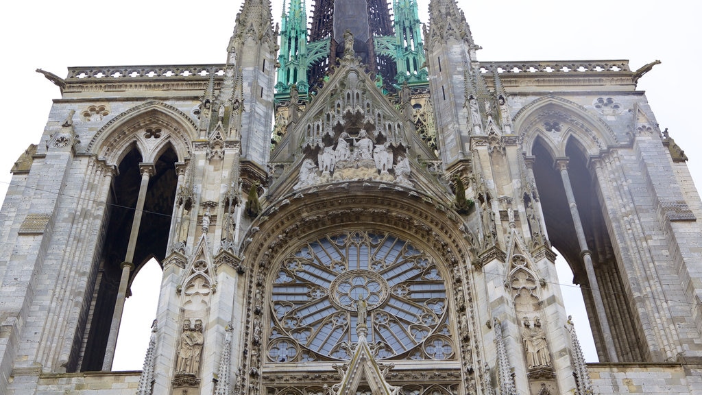 Rouen Cathedral showing heritage architecture, heritage elements and a church or cathedral