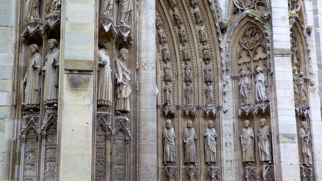 Rouen Cathedral showing heritage architecture, heritage elements and a church or cathedral