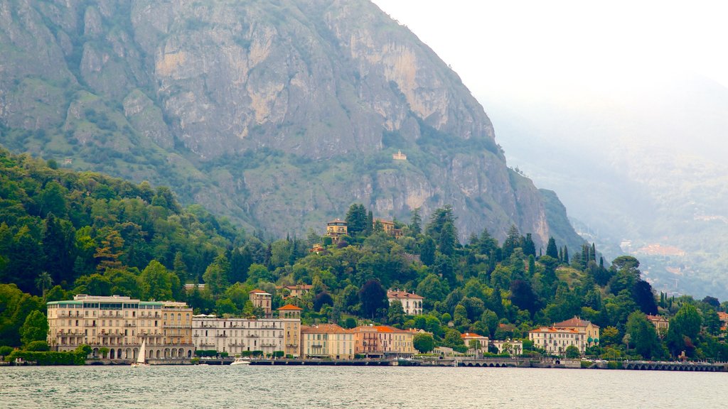 Cadenabbia showing a coastal town and mountains