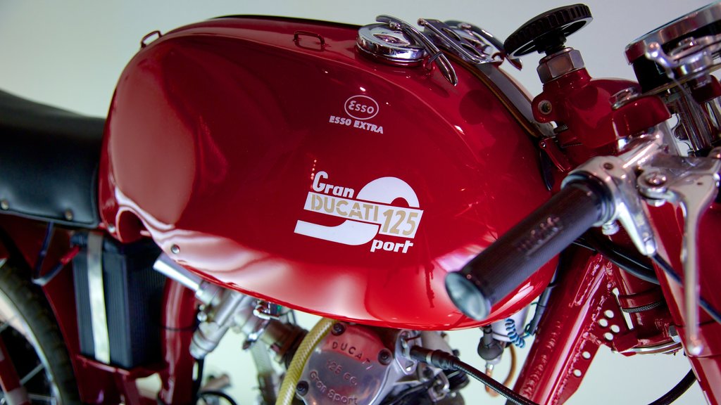 Ducati Museum showing signage and interior views