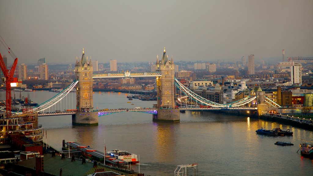 The Monument featuring a river or creek, a bridge and a city