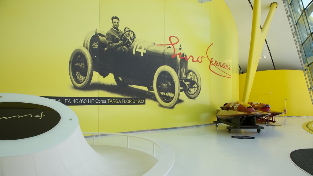 Museo Enzo Ferrari which includes interior views