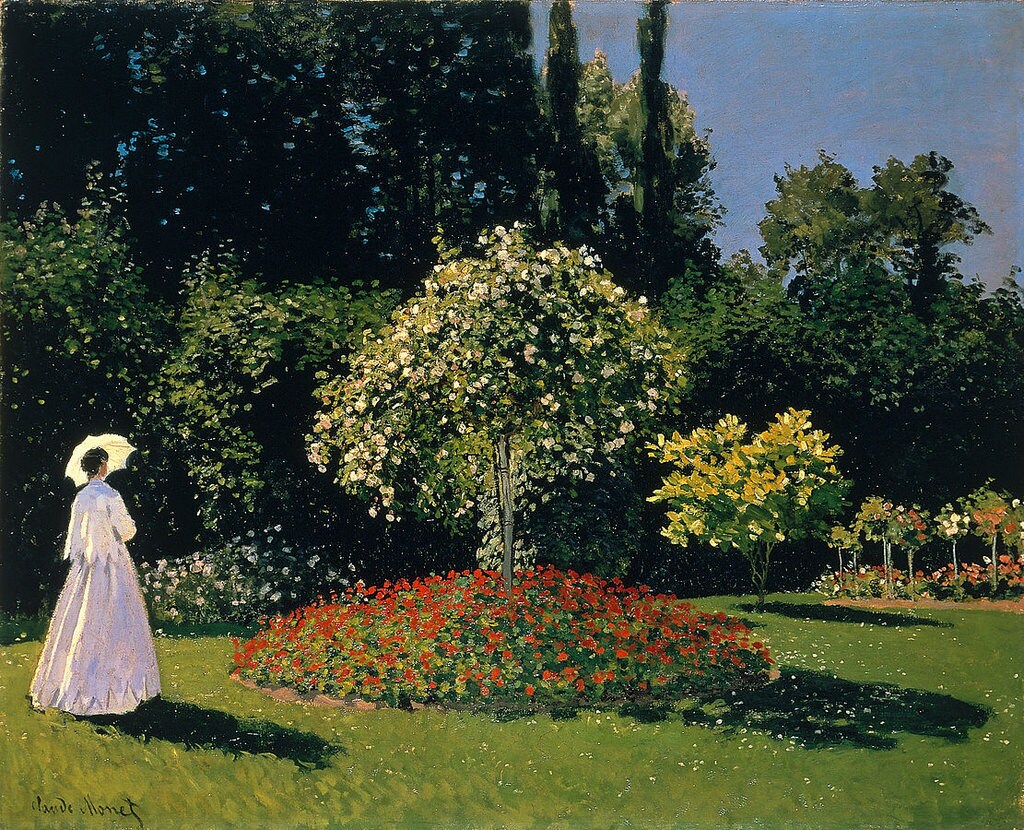Signora in giardino a Sainte-Adresse - By Claude Monet - http://www.arthermitage.org/Claude-Monet/Woman-in-the-Garden-Sainte-Adresse.html, Public Domain, https://commons.wikimedia.org/w/index.php?curid=155850