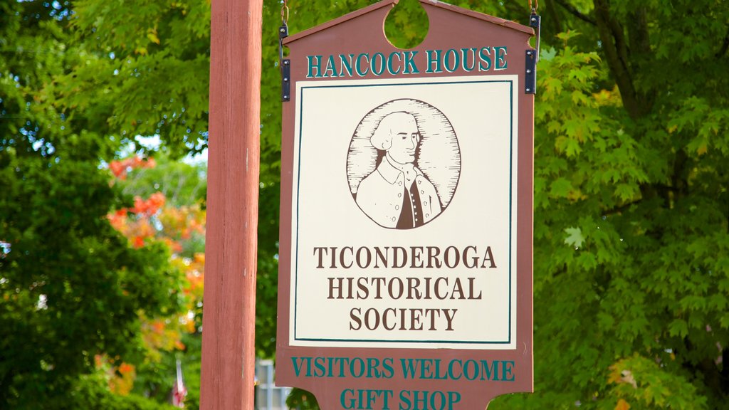 Ticonderoga showing signage