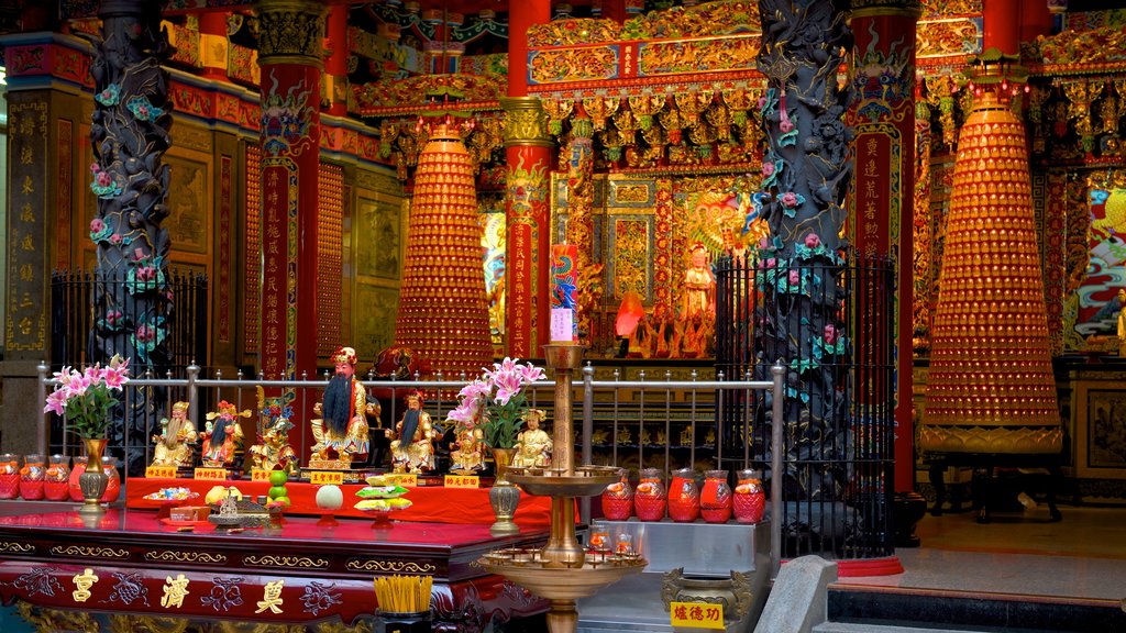 Dianji Temple which includes a temple or place of worship and heritage elements